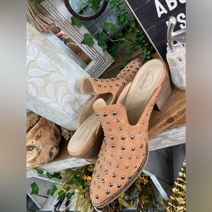 Tan Studded Mules by Ted Baker
